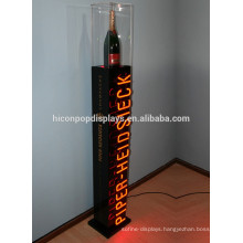 Bar Or Wine Retail Shop Rack Custom Mark Floorstanding Led Lighting Champagne Liquor Bottle Display